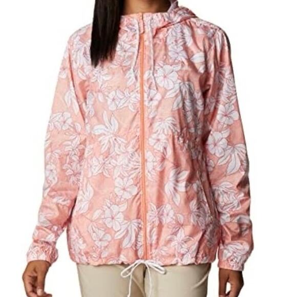 Columbia Flash Forward floral Hawaiian print windbreaker jacket women’s M medium - Picture 1 of 12